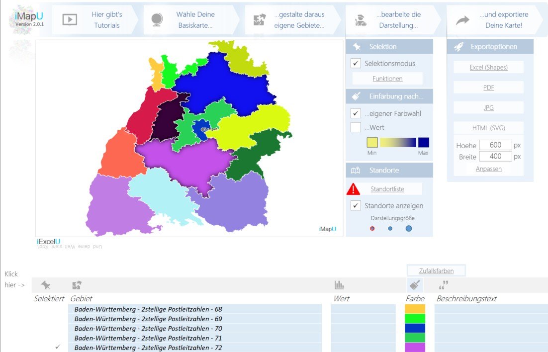 Gebiete nach Zufall einfärben