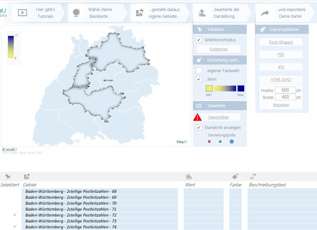 iMapU » Das kostenlose Excel Landkarten Tool.